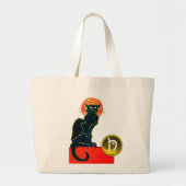 BLACK CAT HALLOWEEN PARTIJMONOGRAM GROTE TOTE BAG (Voorkant)