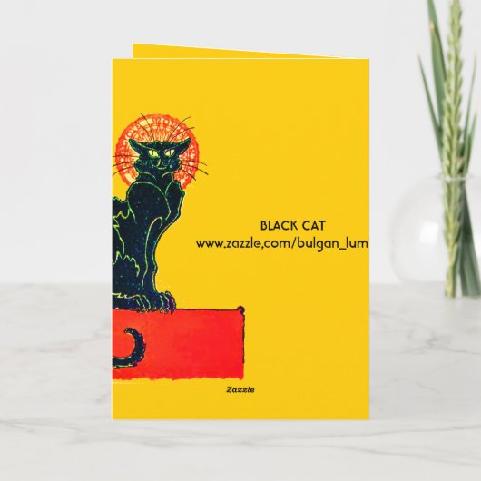 BLACK CAT HALLOWEEN PARTIJMONOGRAM KAART (Achterkant)