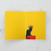 BLACK CAT HALLOWEEN PARTIJMONOGRAM KAART (Binnen)