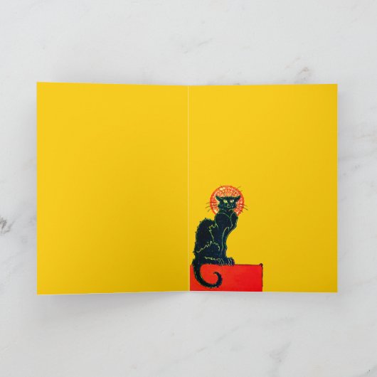 BLACK CAT HALLOWEEN PARTIJMONOGRAM KAART (Binnen)