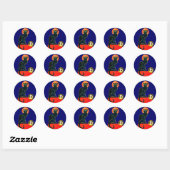 BLACK CAT HALLOWEEN PARTIJMONOGRAM RONDE STICKER (Vel)