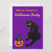 BLACK CAT HALLOWEEN PARTITY Gold Metallic Kaart (Voorkant)