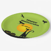 Black Cat Halloween Party Papieren Bordje (Gekanteld)