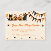 Black Cat Halloween Party Schattige Ghost Informatiekaartje (Voorkant)