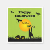 Black Cat Halloween Party Servet (Voorkant)