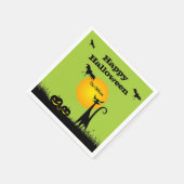 Black Cat Halloween Party Servet (Hoek)