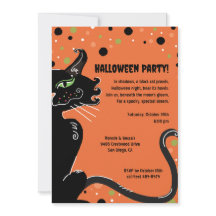 Black Cat Halloween Party Spooky Whimsical Sinaasa