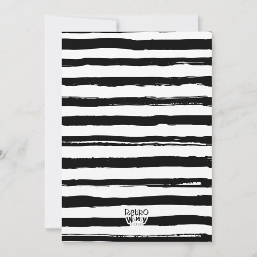 Black Cat Halloween Party Spooky Whimsical Sinaasa Kaart (Achterkant)