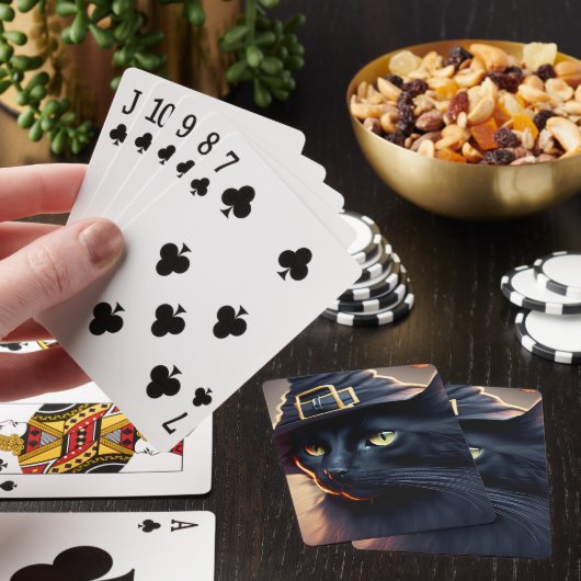 Black Cat Halloween Pokerkaarten (Insitu)