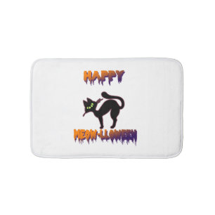 Black Cat Halloween Pompoen Halloween Badmat