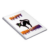 Black Cat Halloween Pompoen Halloween Notitieboek (Rechterzijde)
