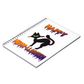 Black Cat Halloween Pompoen Halloween Notitieboek (Linkerzijde)