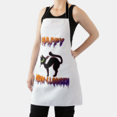 Black Cat Halloween Pompoen Halloween Schort (Insitu)