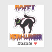 Black Cat Halloween Pompoen Halloween Sticker (Vel)
