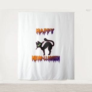 Black Cat Halloween Pompoen Halloween Wandkleed