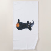 Black Cat Halloween pompoenkostuum voor vrouwen Ma Strandlaken (Voorkant)