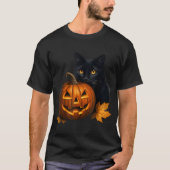 Black Cat Halloween pompoenkostuum voor vrouwen Ma T-shirt (Voorkant)