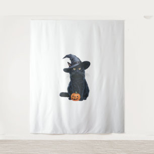 Black Cat Halloween pompoenkostuum voor vrouwen Ma Wandkleed