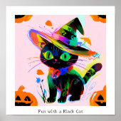 Black Cat Halloween Poster (Voorkant)