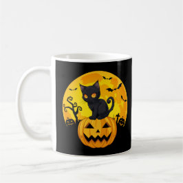 Black Cat Halloween Pumpkin Koffiemok