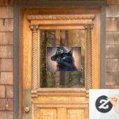 Black Cat Halloween Raamsticker (Huis Deur)