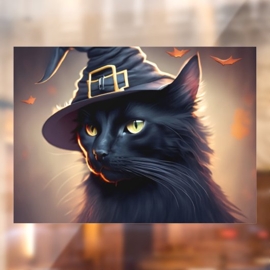 Black Cat Halloween Raamsticker (Vel 2)