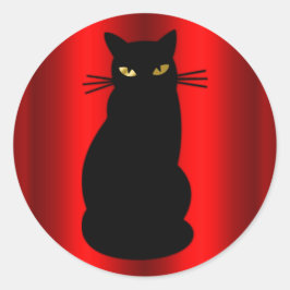 Black Cat Halloween Ronde Sticker