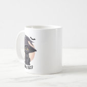 Black Cat Halloween Schattige  Zwarte Kitten Boo Koffiemok (Voorkant links)