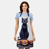 Black cat halloween schort (Gedragen)