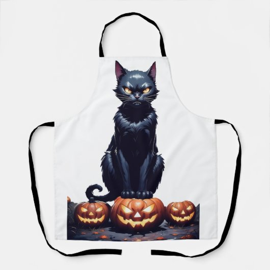 Black cat halloween schort (Voorkant)