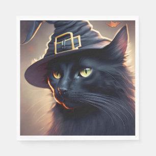 Black Cat Halloween Servet