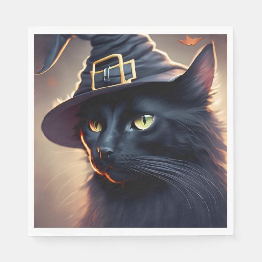 Black Cat Halloween Servet (Voorkant)