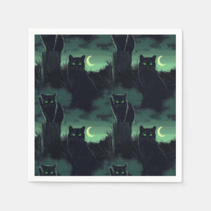 Black Cat Halloween Servet