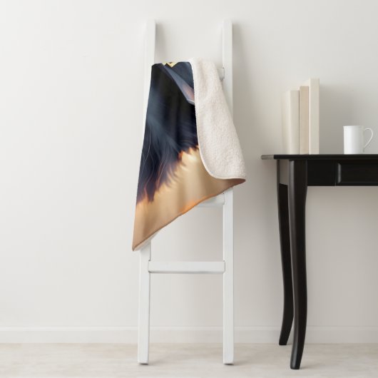 Black Cat Halloween Sherpa Deken (In situ)