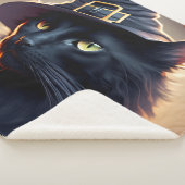 Black Cat Halloween Sherpa Deken (3/4)
