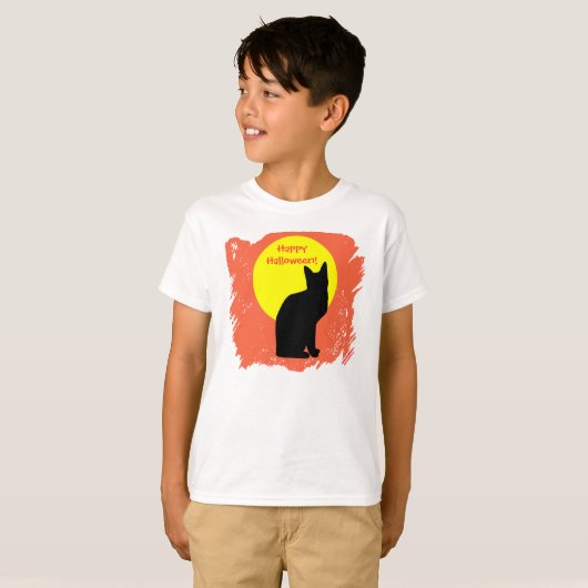 Black Cat Halloween Shirt (Voorkant volledig)