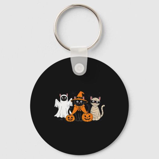 Black Cat Halloween  Sleutelhanger (Voorkant)