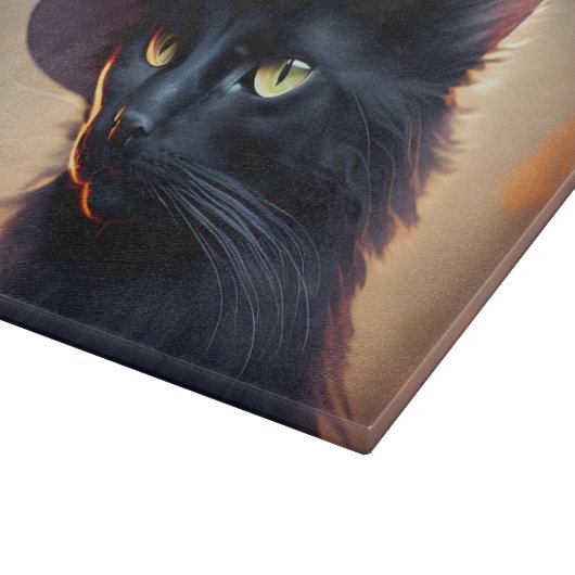 Black Cat Halloween Snijplank (Hoek)