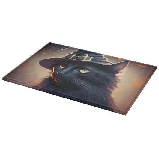 Black Cat Halloween Snijplank (Hoek)