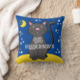 Black Cat Halloween Sterren Maan Schattige Kind Kussen