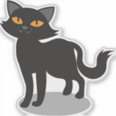 Black Cat Halloween Sticker – Spooky Vibes (Voorkant)