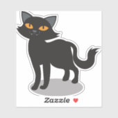 Black Cat Halloween Sticker – Spooky Vibes (Vel)