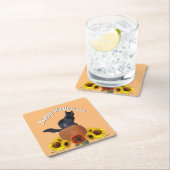  Black Cat Halloween Sunflowers Pumpkins Orange  Kartonnen Onderzetters (Insitu)