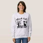 Black Cat Halloween Sweatshirt (Voorkant volledig)