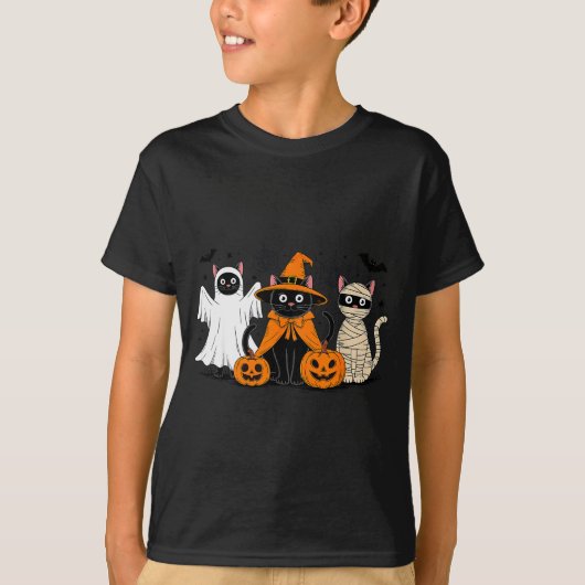 Black Cat Halloween  T-shirt (Voorkant)