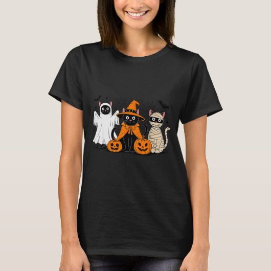 Black Cat Halloween  T-shirt (Voorkant)
