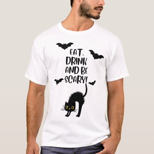 Black  Cat Halloween  T-shirt (Voorkant)