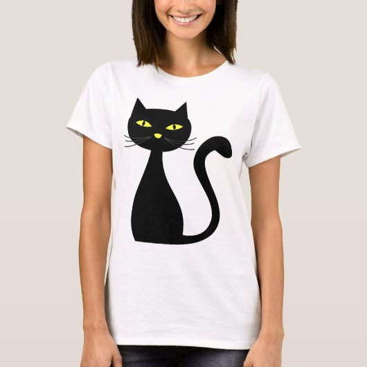 Black Cat Halloween T-shirts (Voorkant)