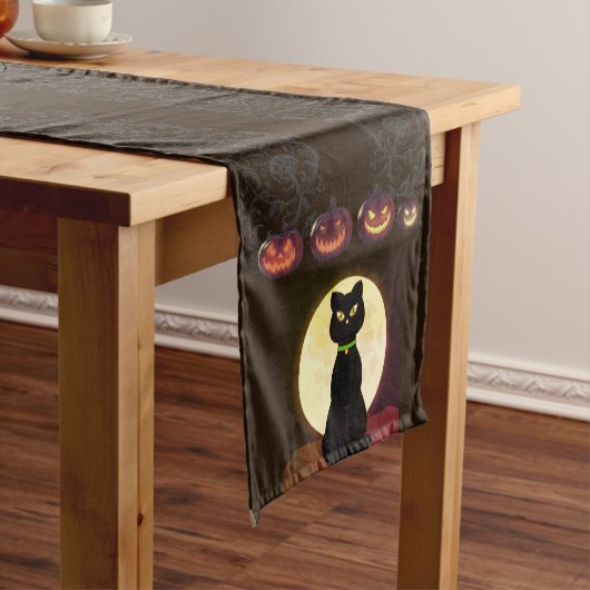 Black Cat Halloween Table Runner Medium Tafelloper (Voorbeeld)