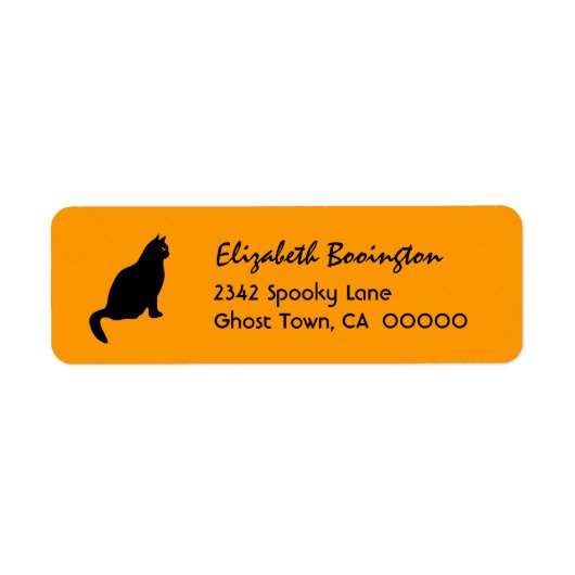 BLACK CAT Halloween Thema H04 Etiket (Voorkant)